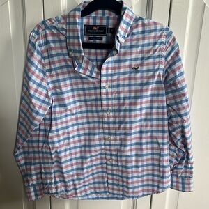 Boys performance plaid button down